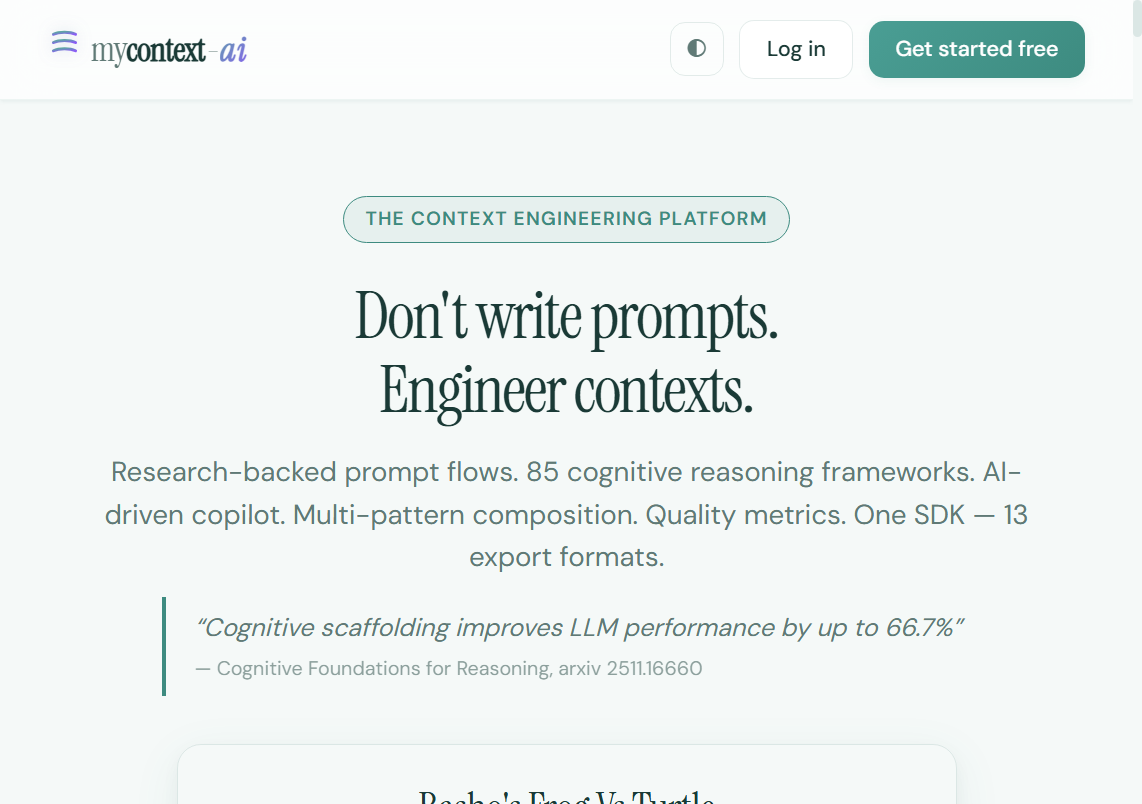 mycontext web app — Context Engineering Platform